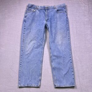Members Mark Mens Jeans 42 x 30 Light Wash Straight Leg Denim Cotton